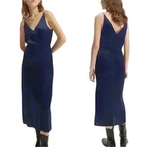 NWT Scotch & Soda Nordstrom Midi Cocktail Dress Deep Blue Size Large